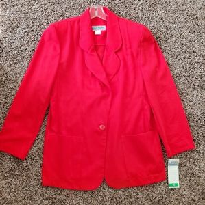 Norton McNaughton Red Collared Blazer w/Pockets